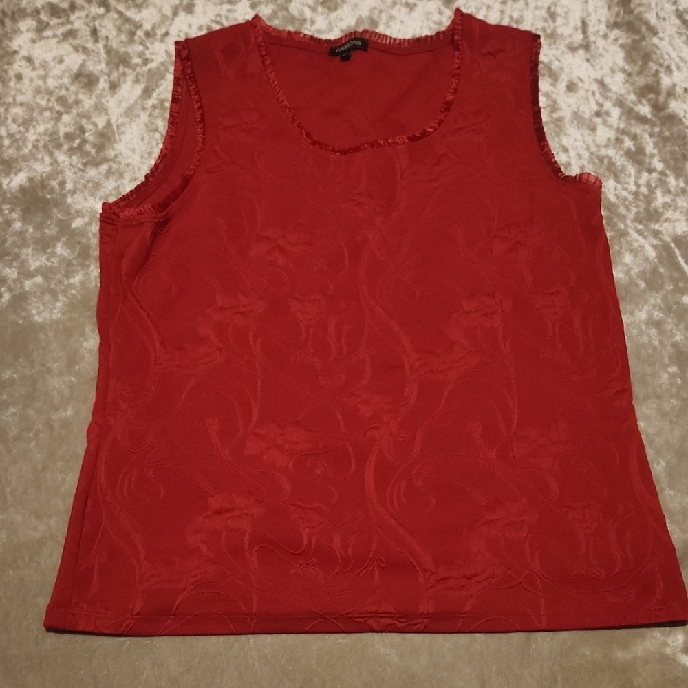 Elegant Red Sleeveless Top Sz Lg